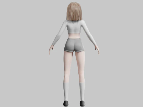 Cool Basic Girl V32204 3D Model