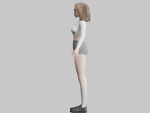 Cool Basic Girl V32204 3D Model