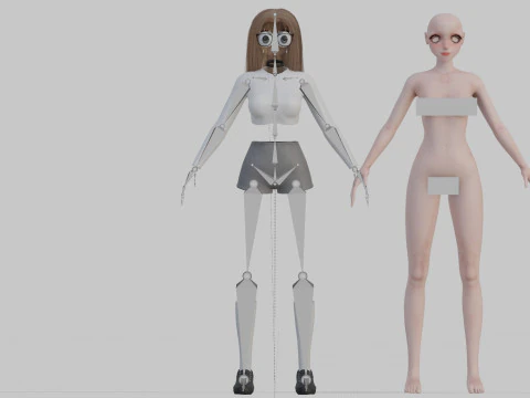 Cool Basic Girl V32204 3D Model