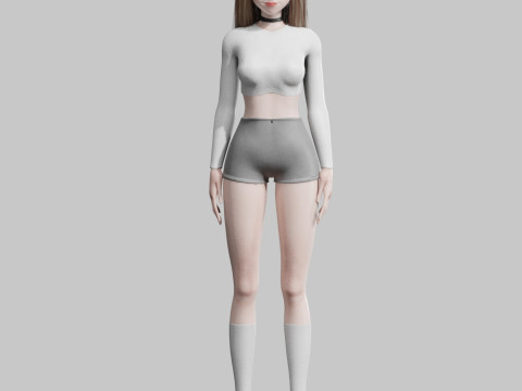Cool Basic Girl V32204 3D Model