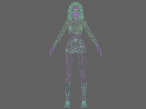 Cool Basic Girl V32204 3D Model