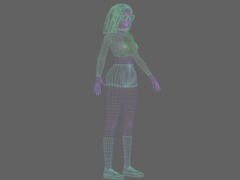Cool Basic Girl V32204 3D Model