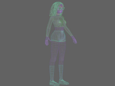 Cool Basic Girl V32204 3D Model