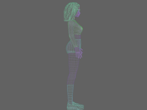 Cool Basic Girl V32204 3D Model