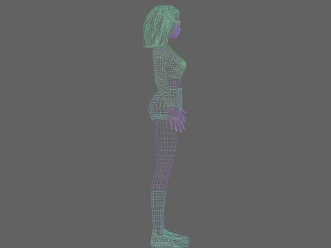 Cool Basic Girl V32204 3D Model