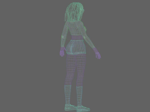 Cool Basic Girl V32204 3D Model