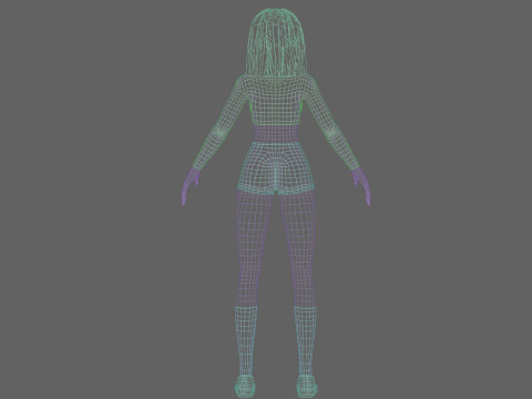 Cool Basic Girl V32204 3D Model