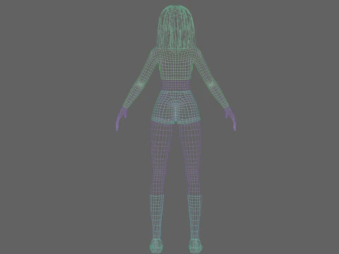 Cool Basic Girl V32204 3D Model