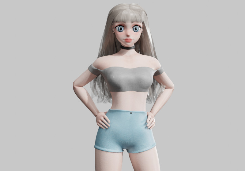 Cool cute Girl V36141 Modello 3D .c4d .max .obj .3ds .fbx .stl .blend