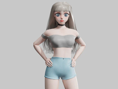 Bella ragazza carina V36141 Modello 3D