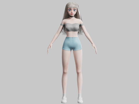 Cool cute Girl V36141 Modello 3D