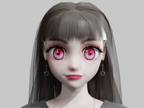Cute anime Girl V32154 Modèle 3D