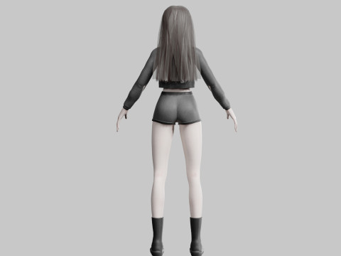 Cute anime Girl V32154 Modèle 3D