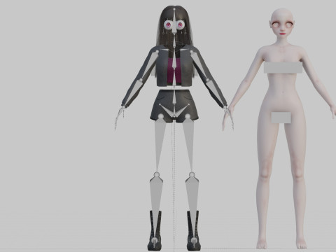 Cute anime Girl V32154 Modèle 3D