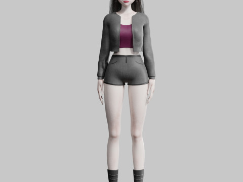 Cute anime Girl V32154 Modèle 3D