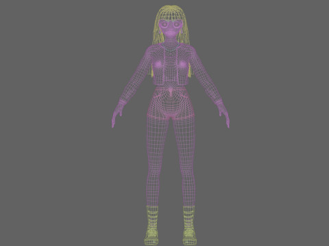 Cute anime Girl V32154 Modèle 3D