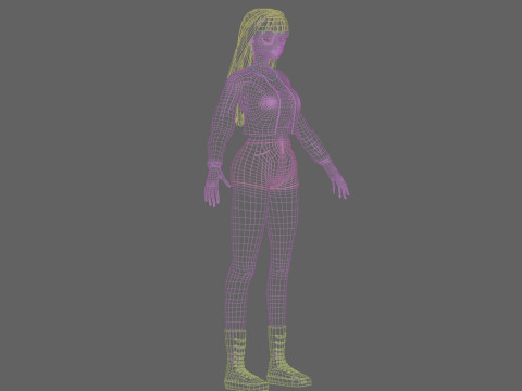 Cute anime Girl V32154 Modèle 3D