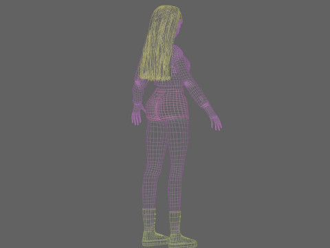 Cute anime Girl V32154 Modèle 3D