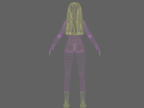 Cute anime Girl V32154 Modèle 3D