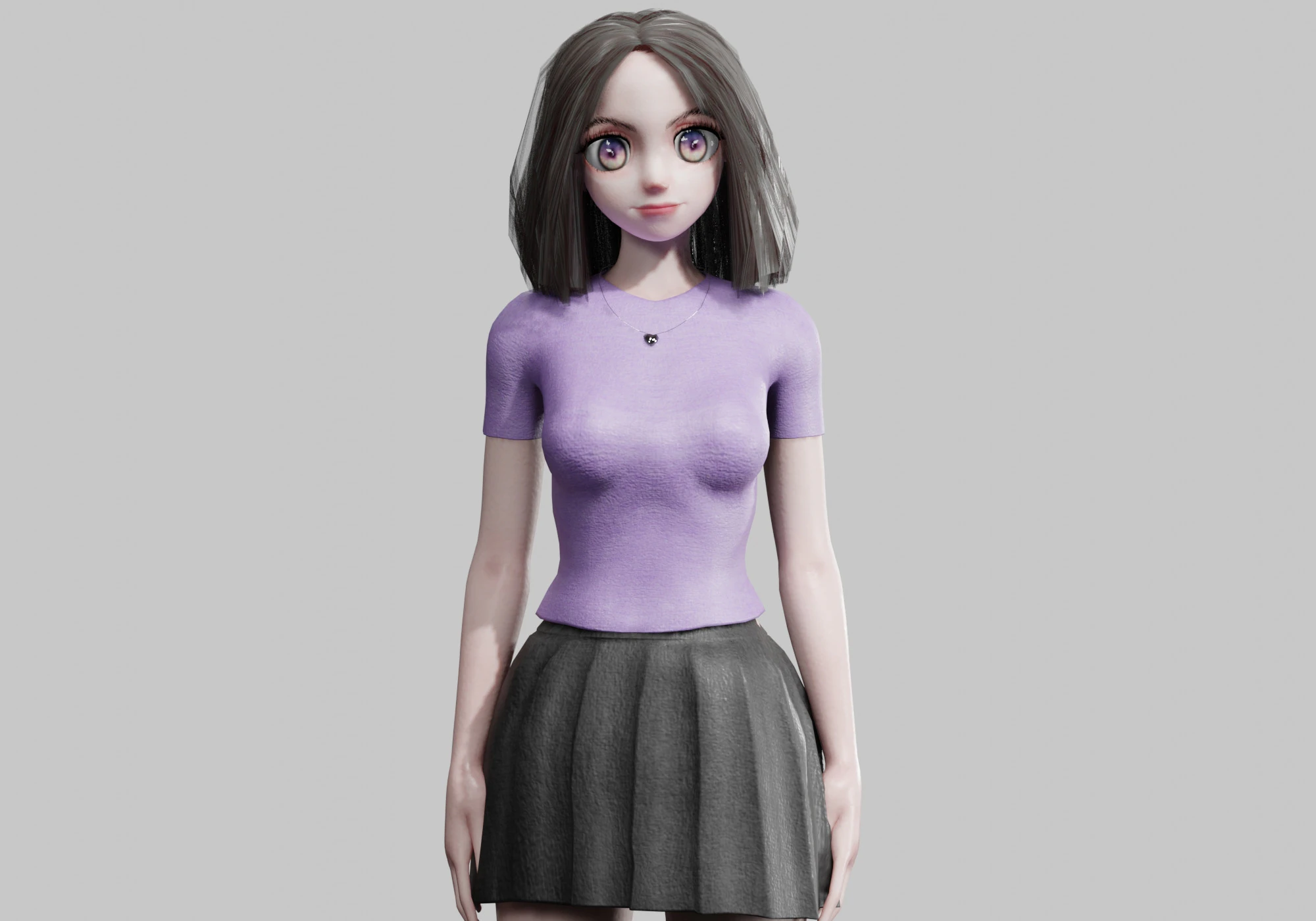Cute anime Girl V36426 3D Model .c4d .max .obj .3ds .fbx .stl .blend 