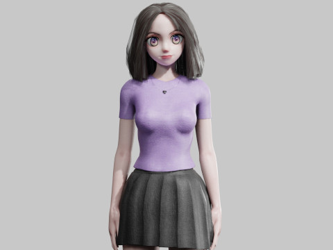Cute anime Girl V36426 3D-Modell