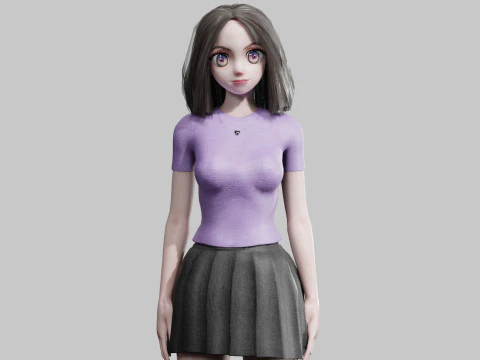 Cute anime Girl V36426 3D Model