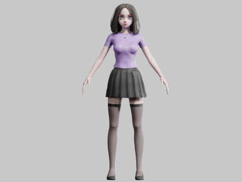 Cute anime Girl V36426 Modello 3D