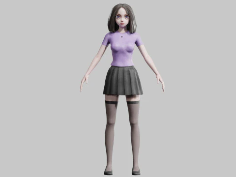 Cute anime Girl V36426 3D Model