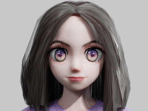 Cute anime Girl V36426 Modello 3D
