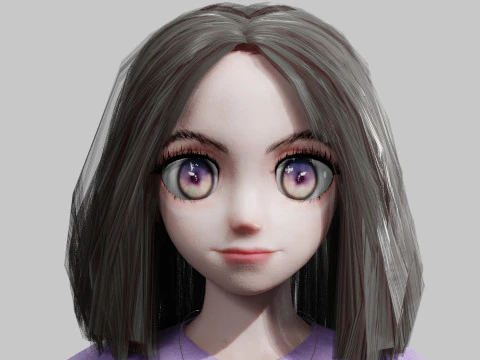 Cute anime Girl V36426 3D Model