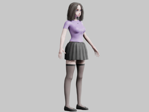 Cute anime Girl V36426 Modello 3D
