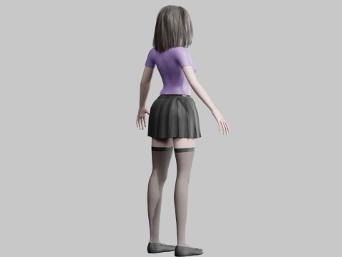 Cute anime Girl V36426 Modello 3D