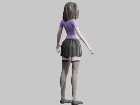 Cute anime Girl V36426 3D Model