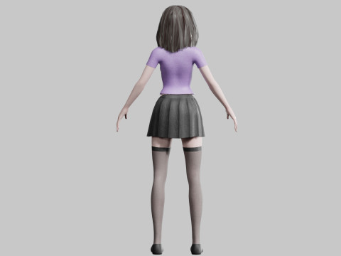 Cute anime Girl V36426 Modello 3D
