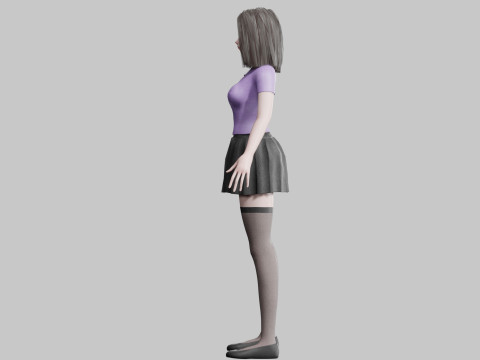 Cute anime Girl V36426 Modello 3D