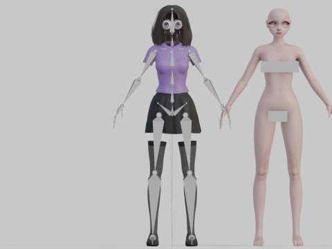 Cute anime Girl V36426 Modello 3D