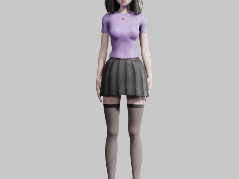 Cute anime Girl V36426 Modello 3D