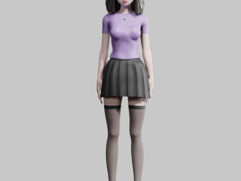 Cute anime Girl V36426 3D Model