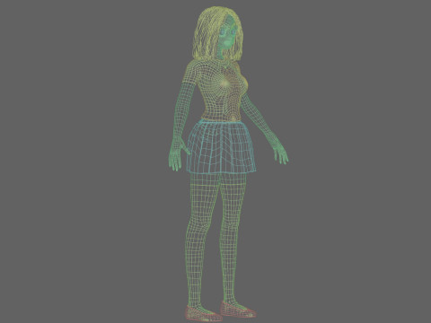 Cute anime Girl V36426 Modello 3D