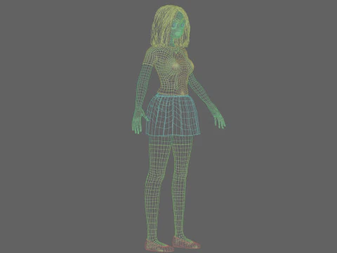 Cute anime Girl V36426 3D Model
