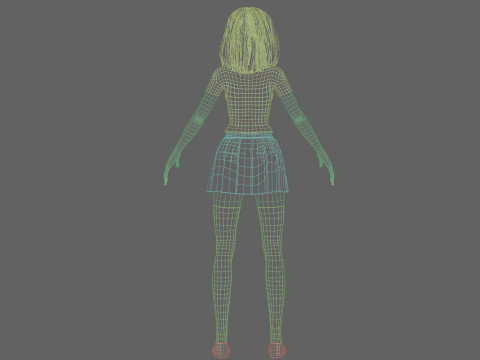 Cute anime Girl V36426 Modello 3D