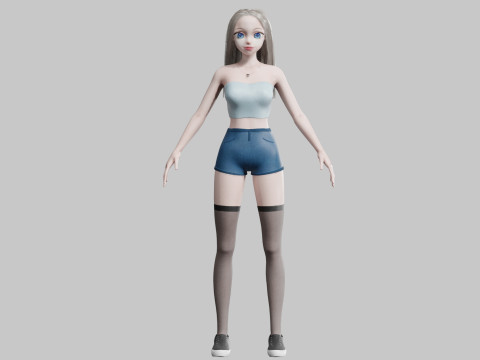 Cute Basic Girl V33454 Modello 3D