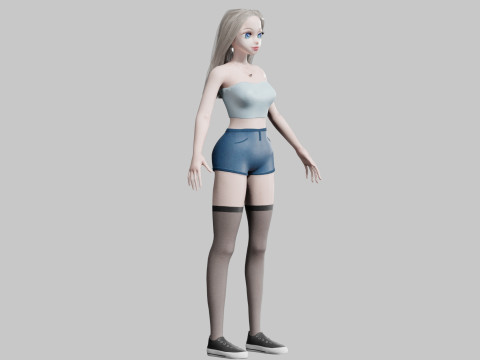 Cute Basic Girl V33454 Modello 3D