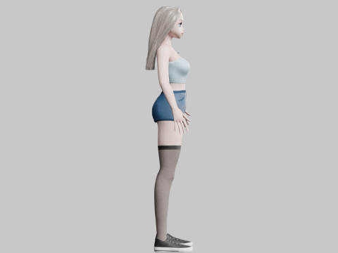 Cute Basic Girl V33454 Modello 3D