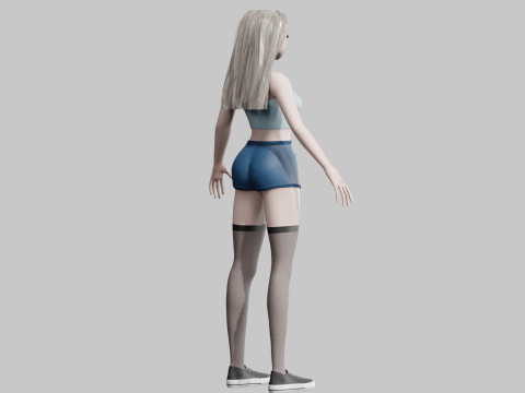 Cute Basic Girl V33454 Modello 3D
