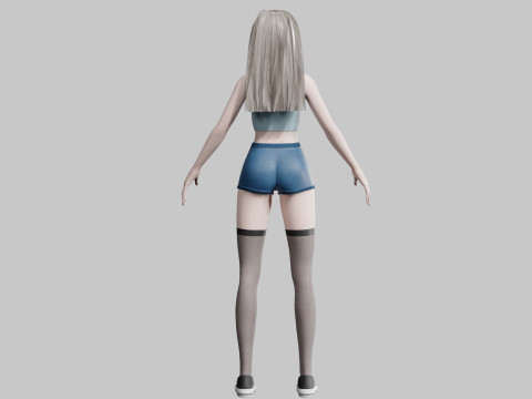 Cute Basic Girl V33454 Modello 3D