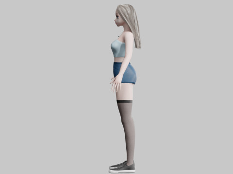 Cute Basic Girl V33454 Modello 3D