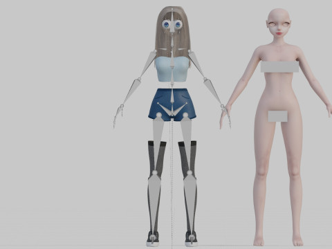 Cute Basic Girl V33454 Modello 3D