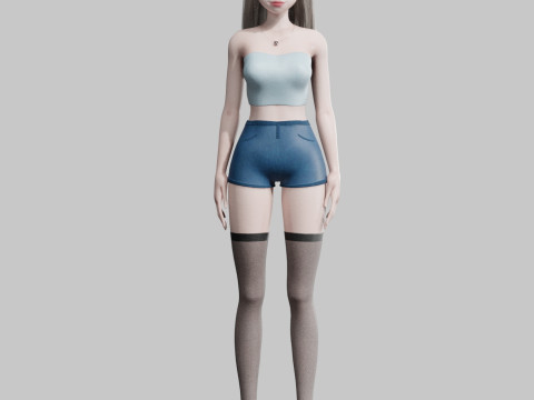 Cute Basic Girl V33454 Modello 3D
