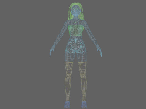 Cute Basic Girl V33454 Modello 3D